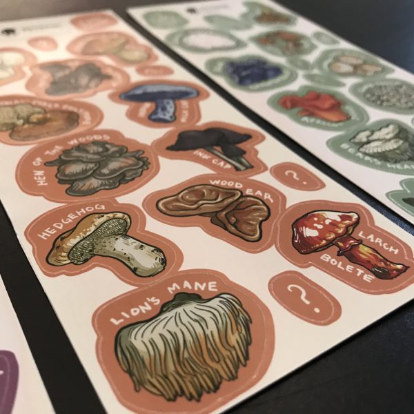 Ontario Mushroom Art Stickers Angle