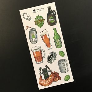 Illustrated Beer Art Stickers