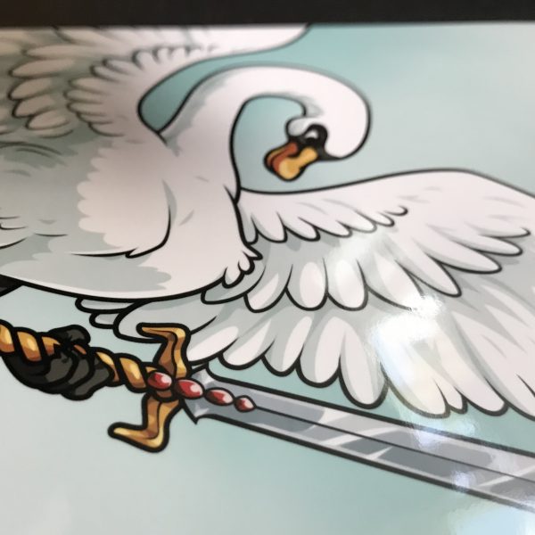 Detail of swan and sword art print detail photo