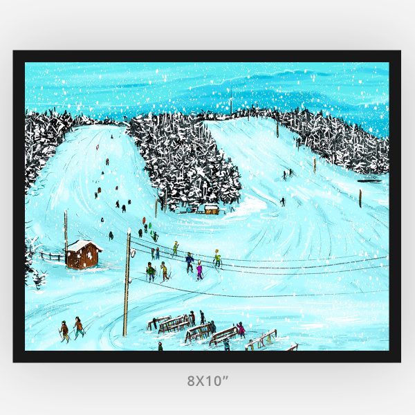 Mount Baldy Ski Trip framed 8x10 art print
